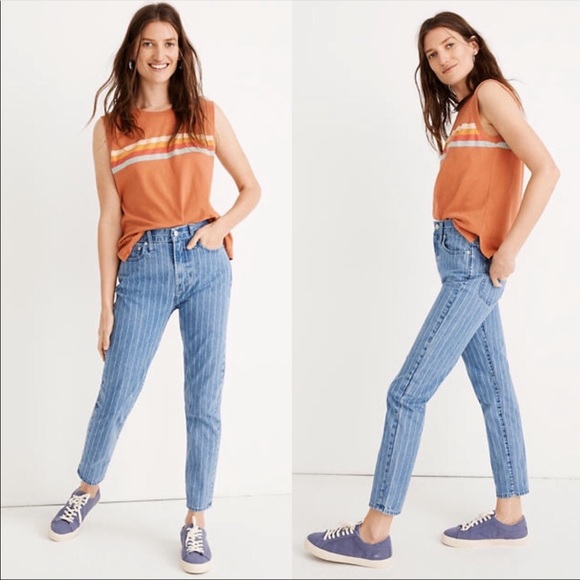 Madewell Denim - Madewell Perfect Vintage Crop Jean Pinstripe